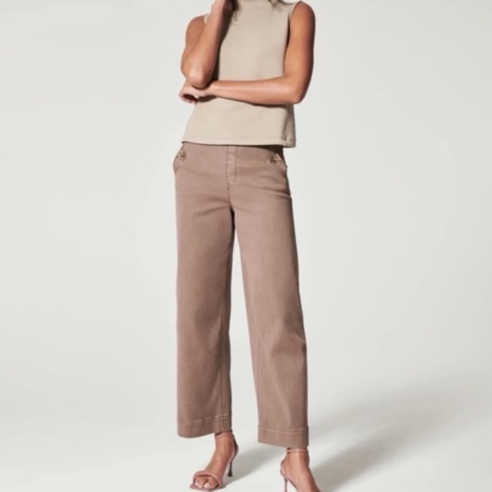 Spanx xs twill cropped wide leg pants